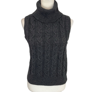 Jacob grey wool-blend sleeveless turtleneck